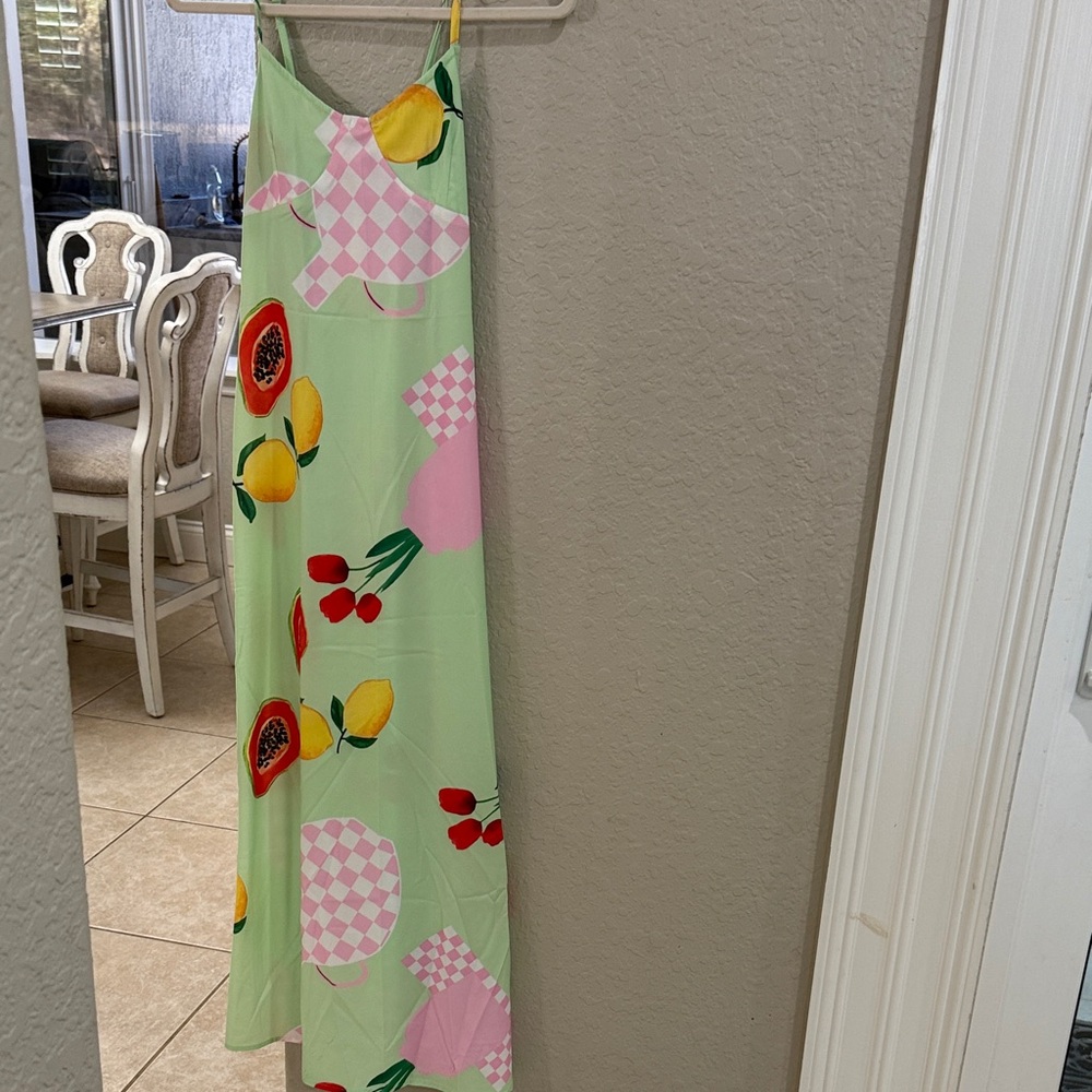 Colorful Fruit Print Maxi Dress